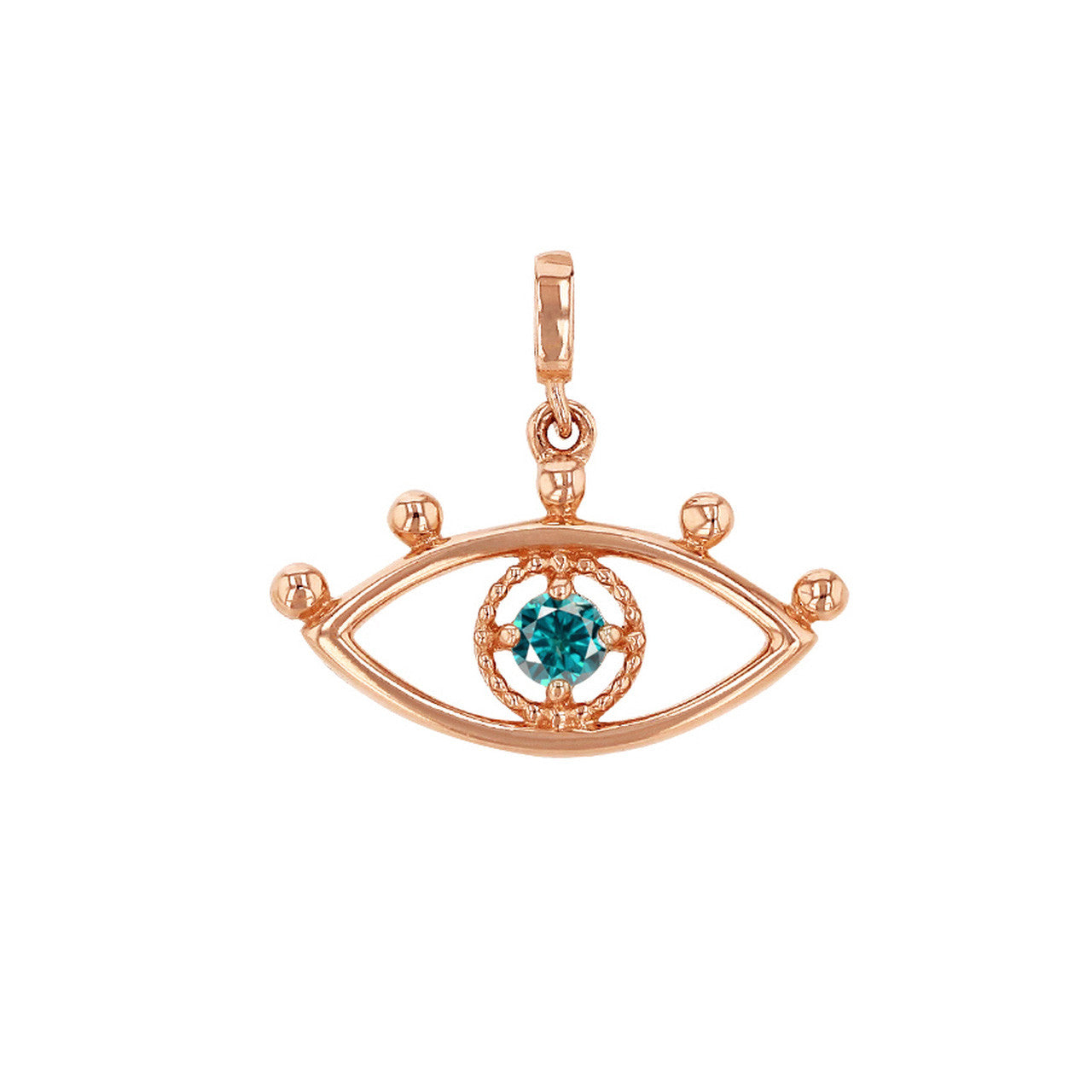 Blue Diamond Eye Charm For Necklace
