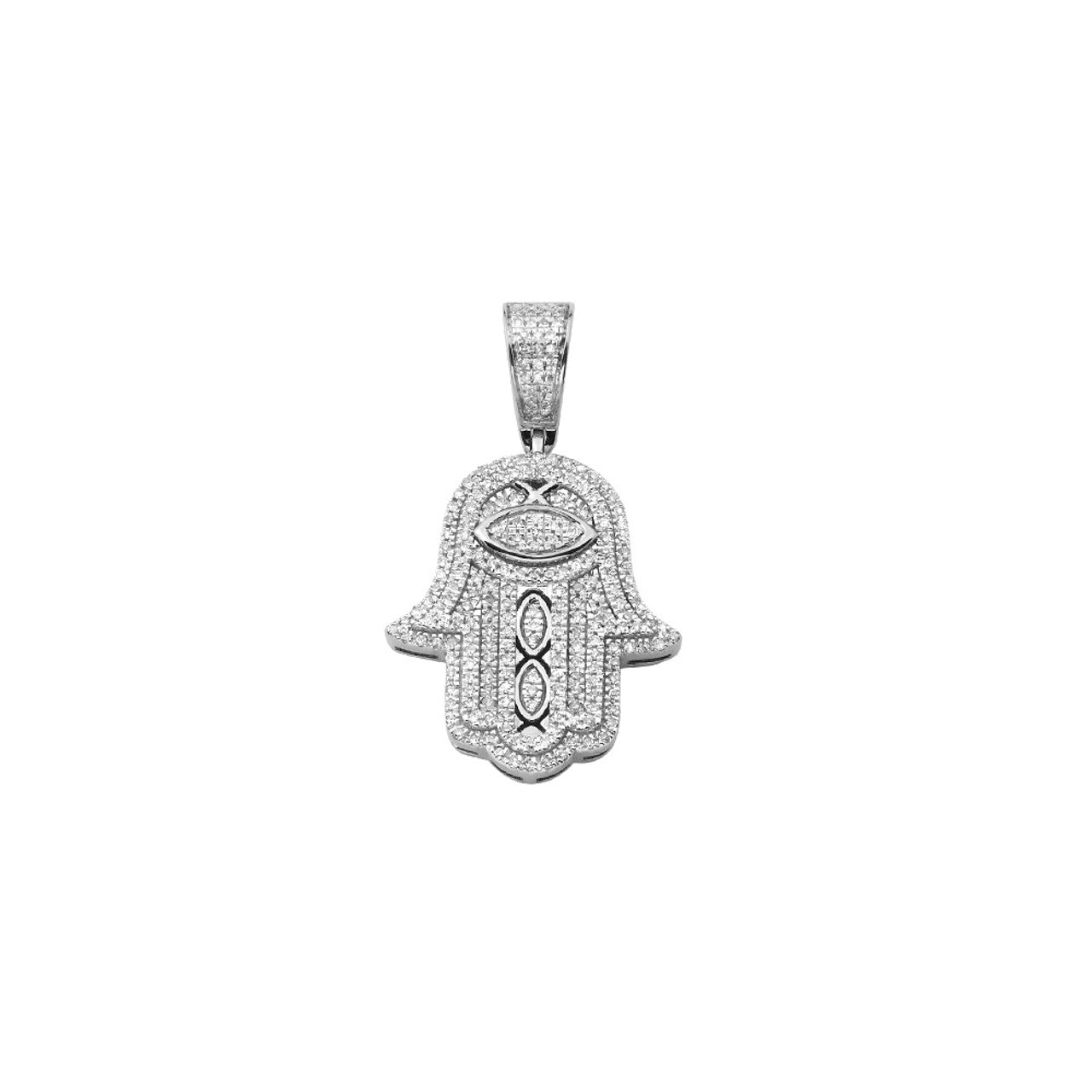 Diamond Hamsa Pendant 10K Gold