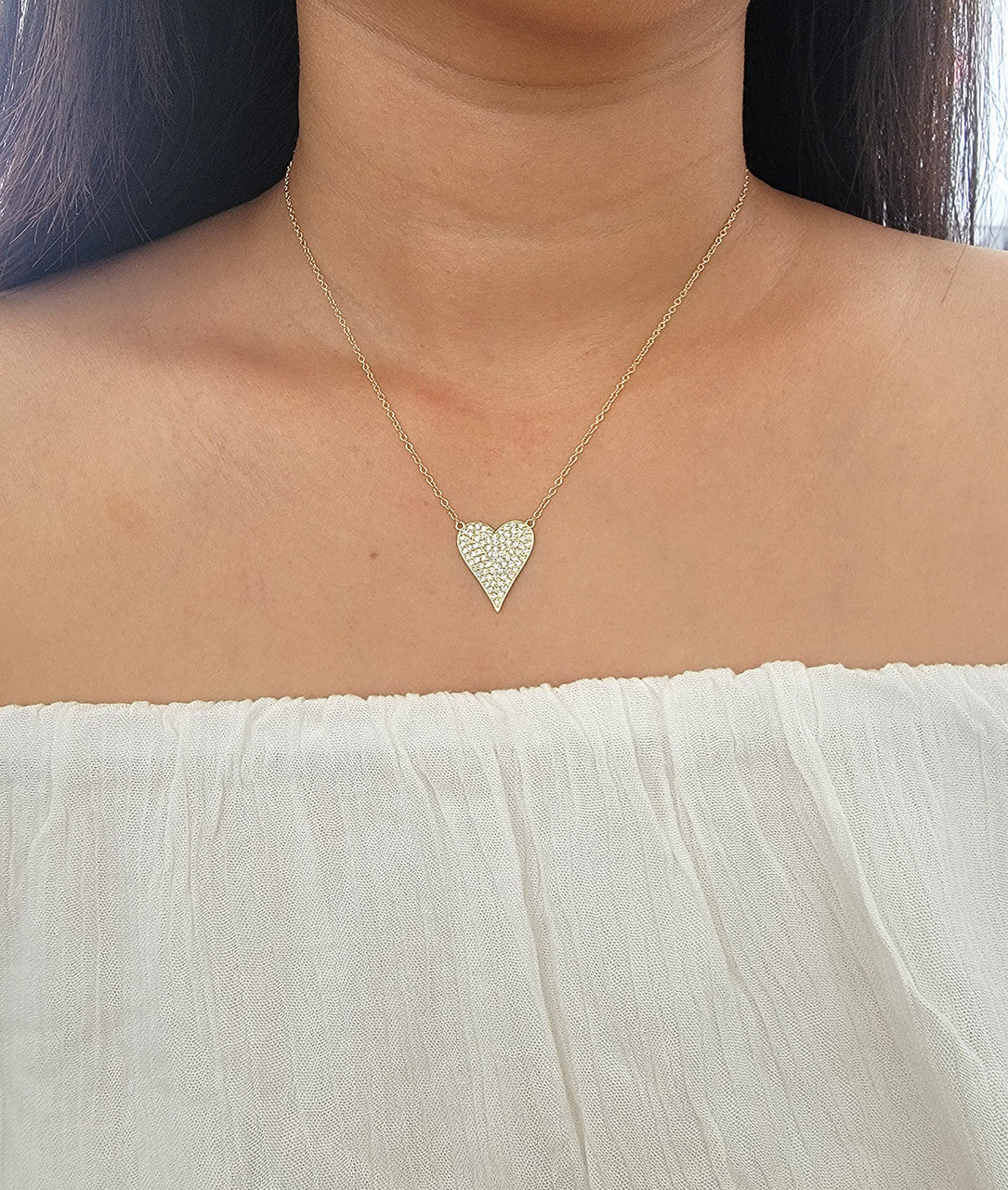 Diamond Heart Necklace 14K Gold