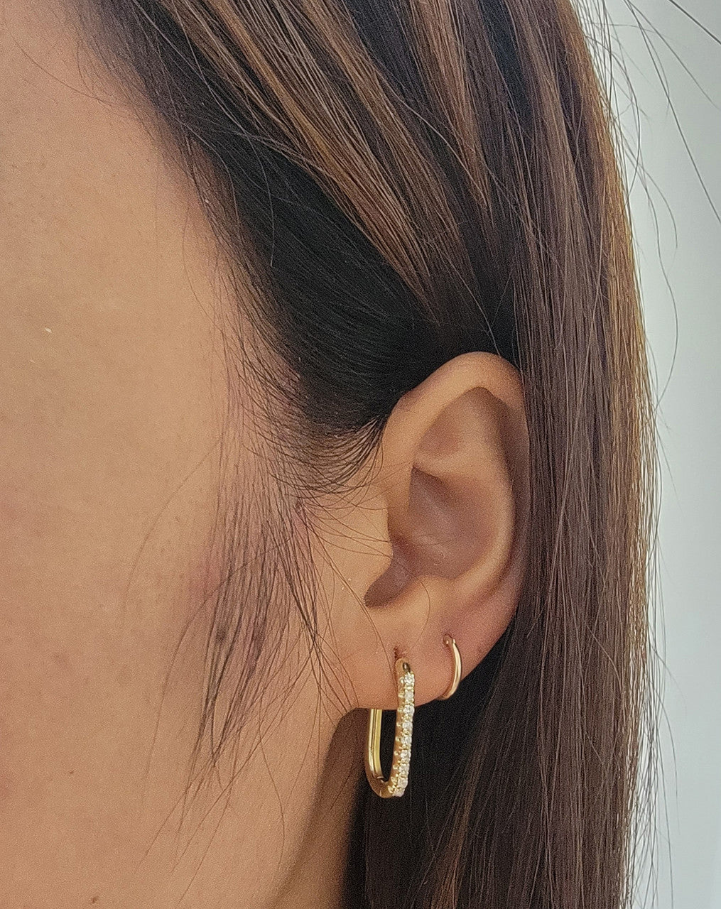 Diamond PaperClip Earring