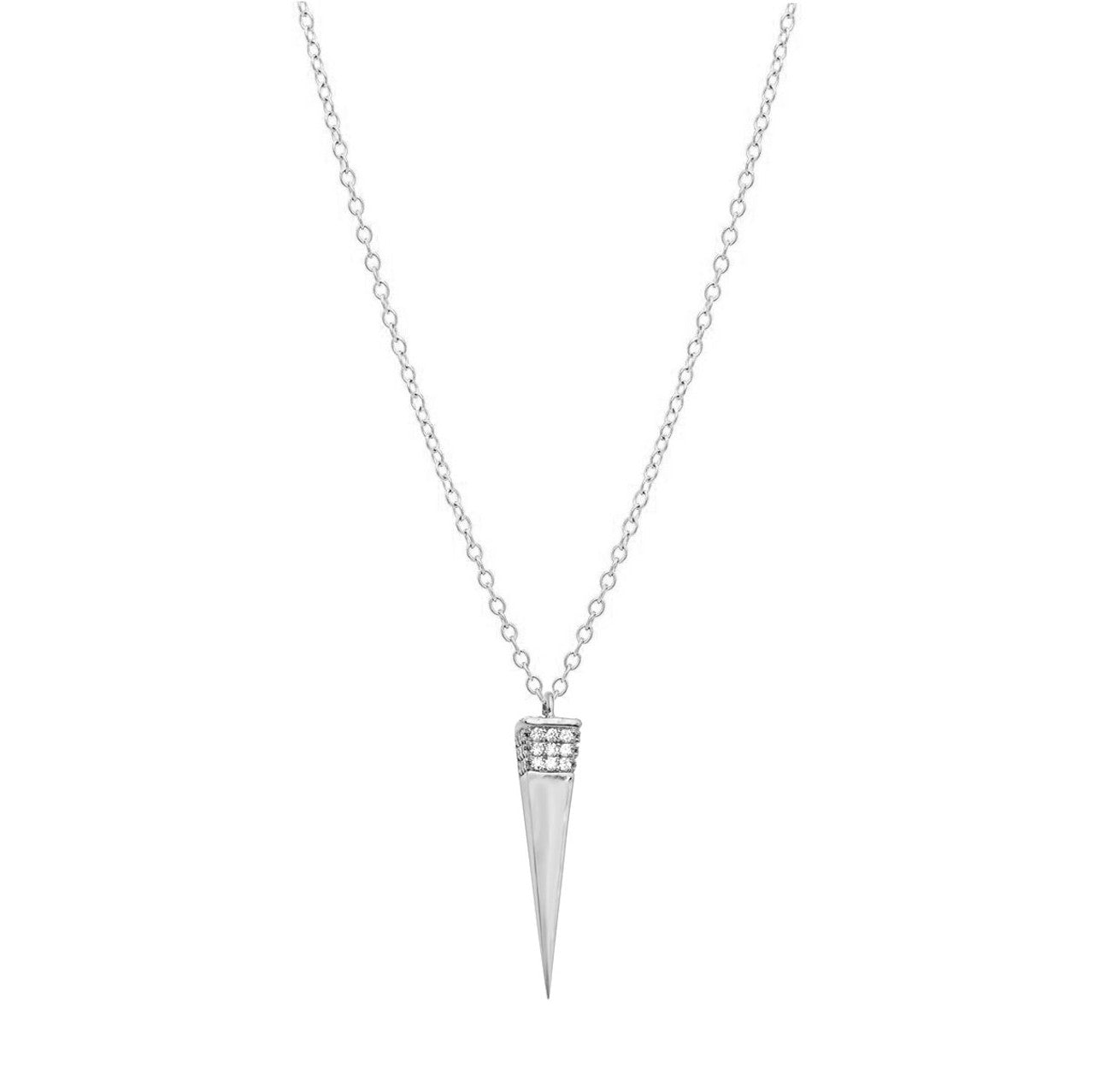 Diamond Spike Necklace 14K White Gold