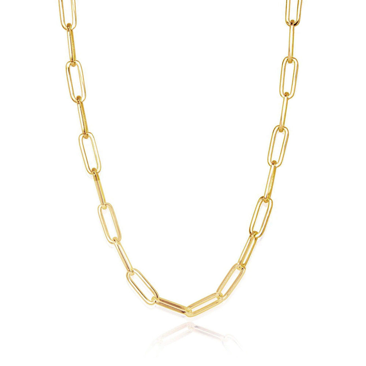 Paper Clip Chain Necklace 14K Yellow Gold
