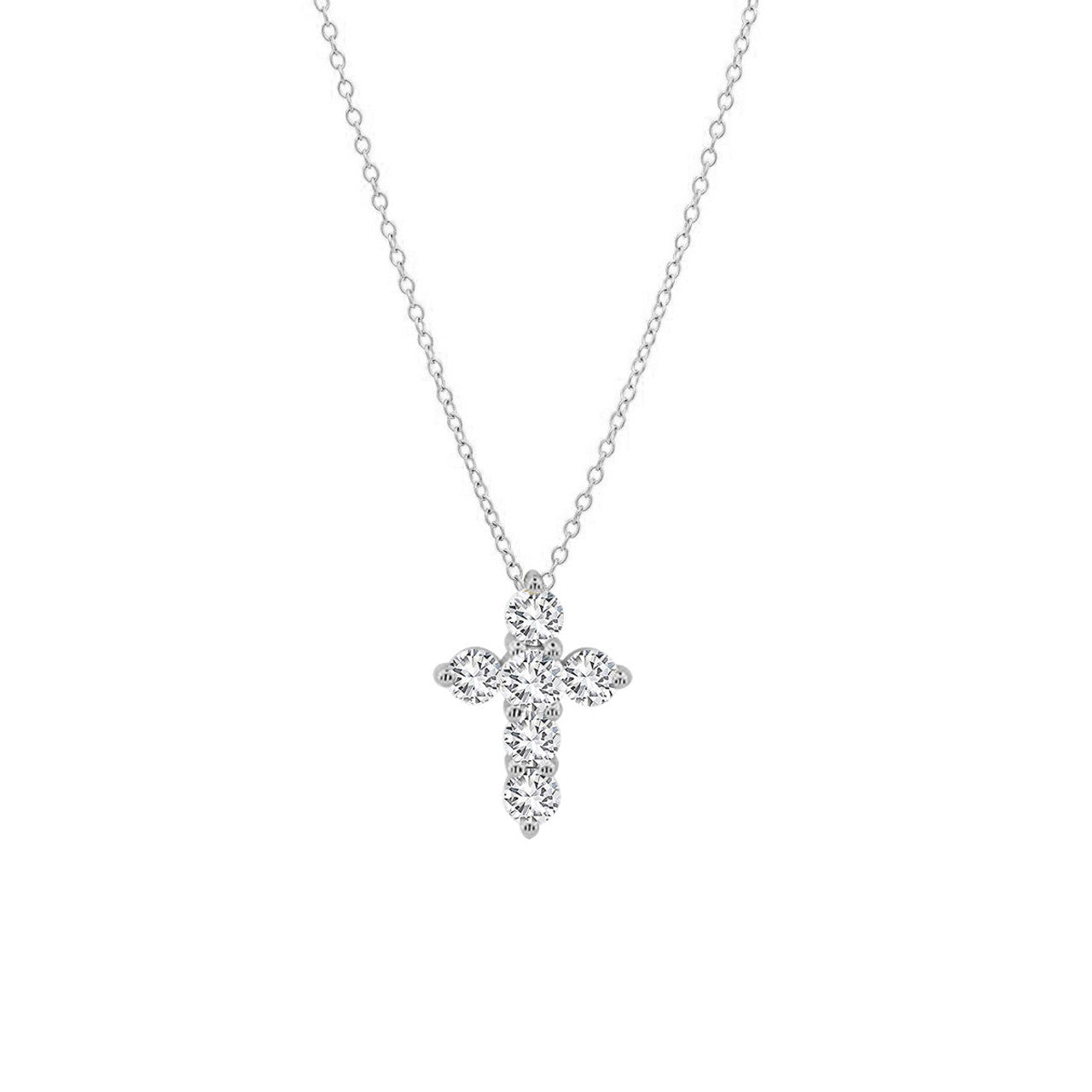 Diamond Slide Cross Pendant Necklace