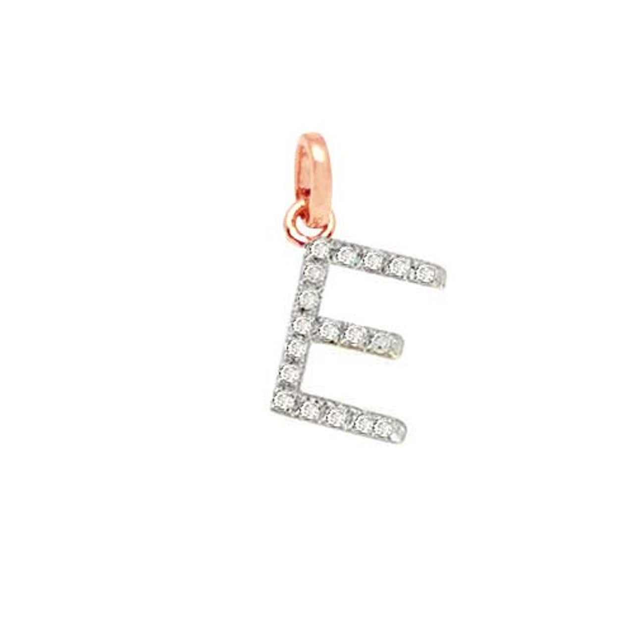 Natural Diamond Initial Alphabet Letter Charm From A to Z 14K Gold