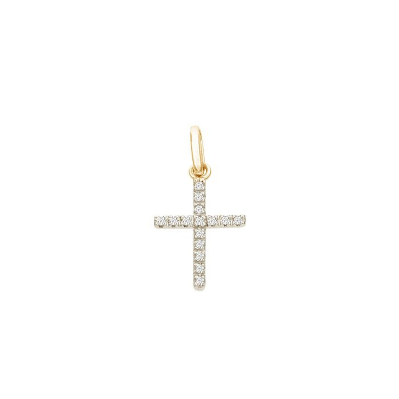 14K Diamond Cross Pendant Necklace