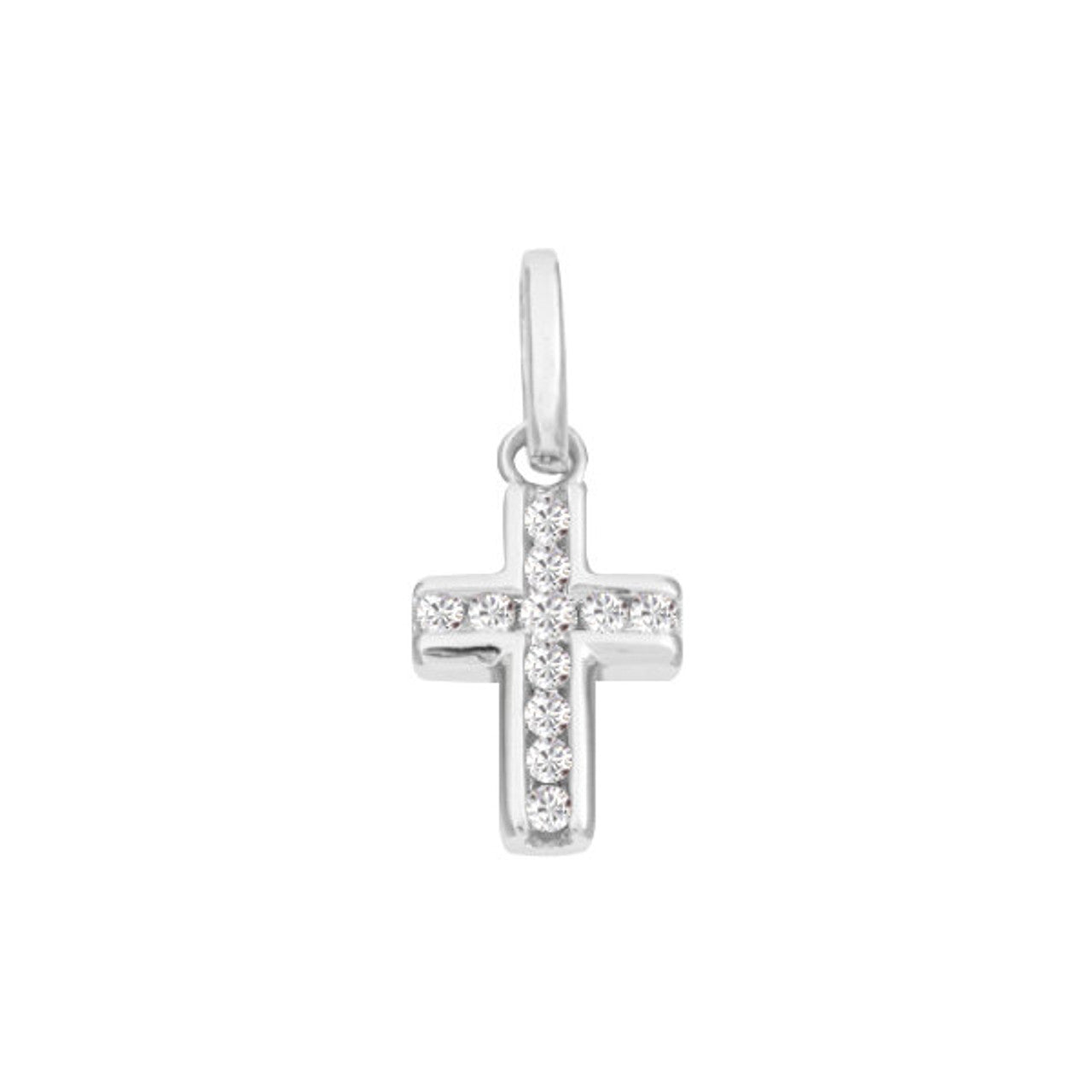 Diamond Cross Charm 14K Gold