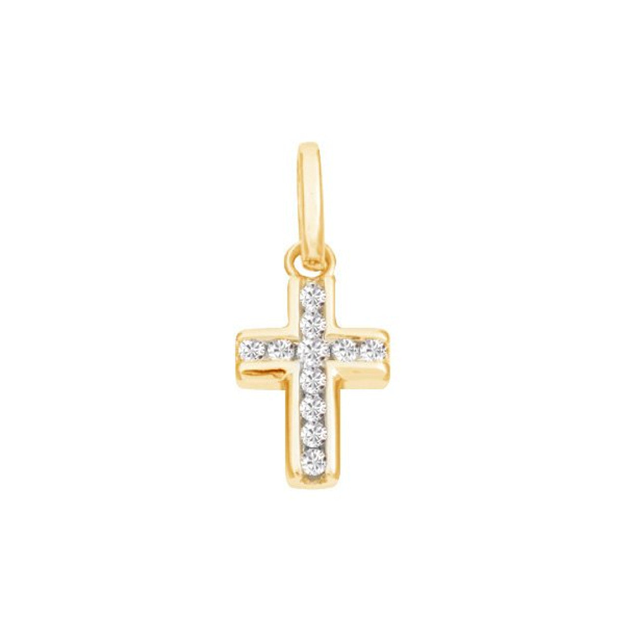 Diamond Cross Charm 14K Gold