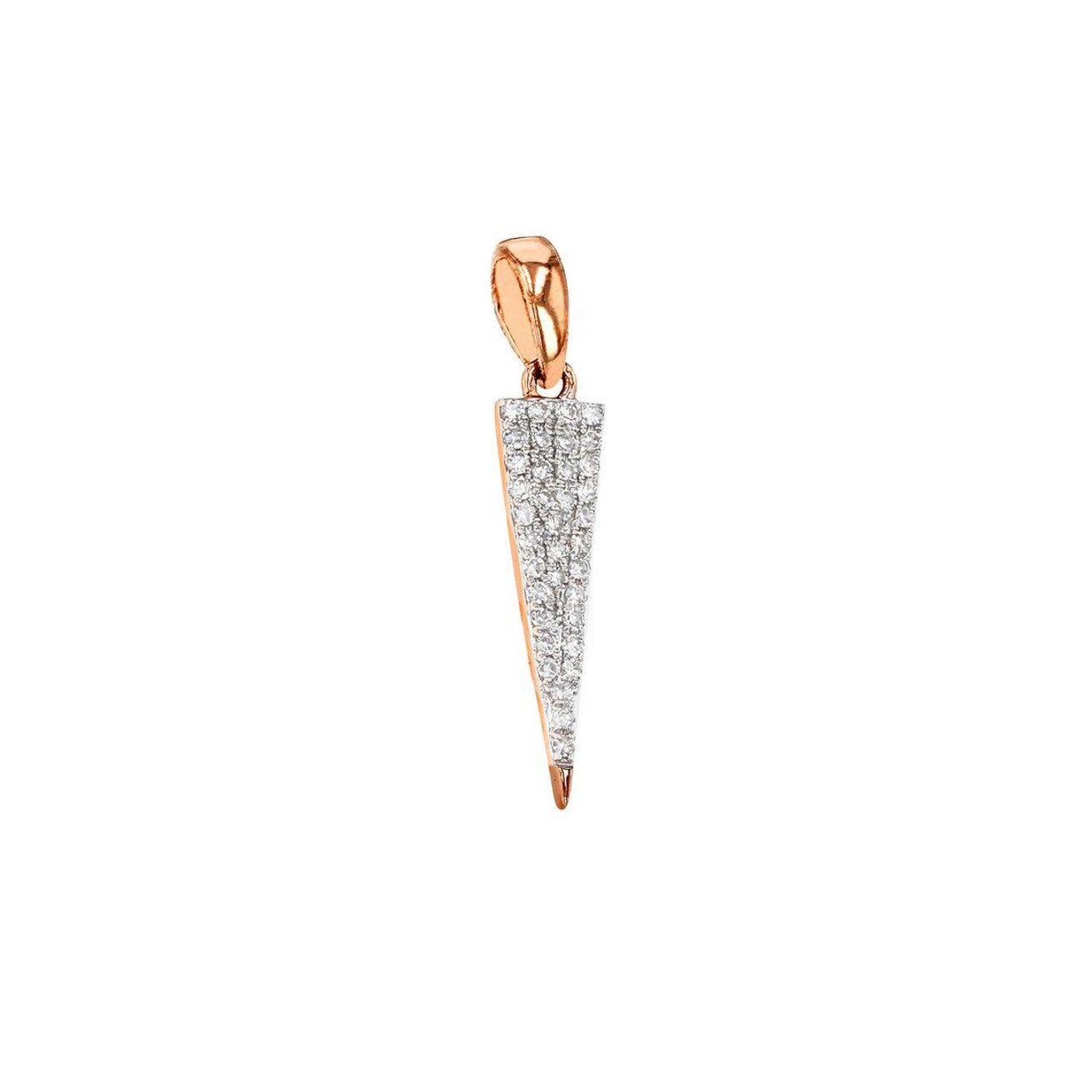 Pave Diamond Spike Pendant 14K Rose