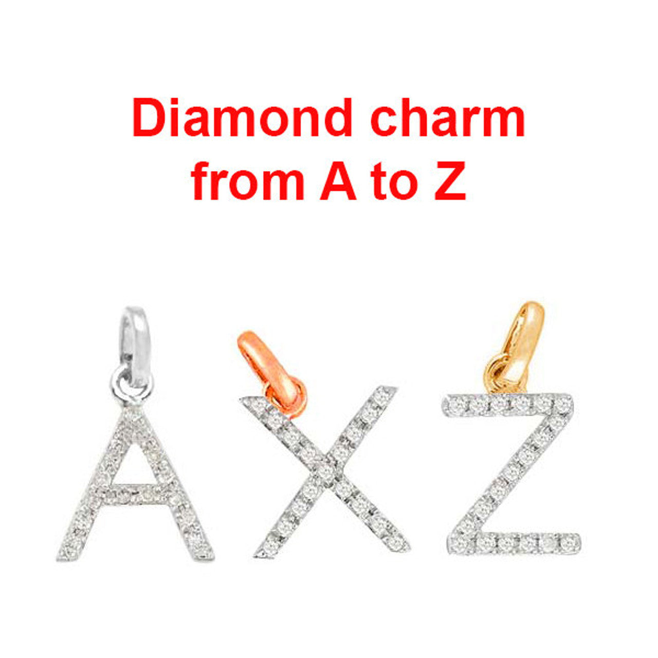 A to outlet Z Natural White Diamond Alphabets, Personalization Huggie Charm, 14k Gold Letter Earring Charms, Handmade Jewelry Initial Gifts, BFF